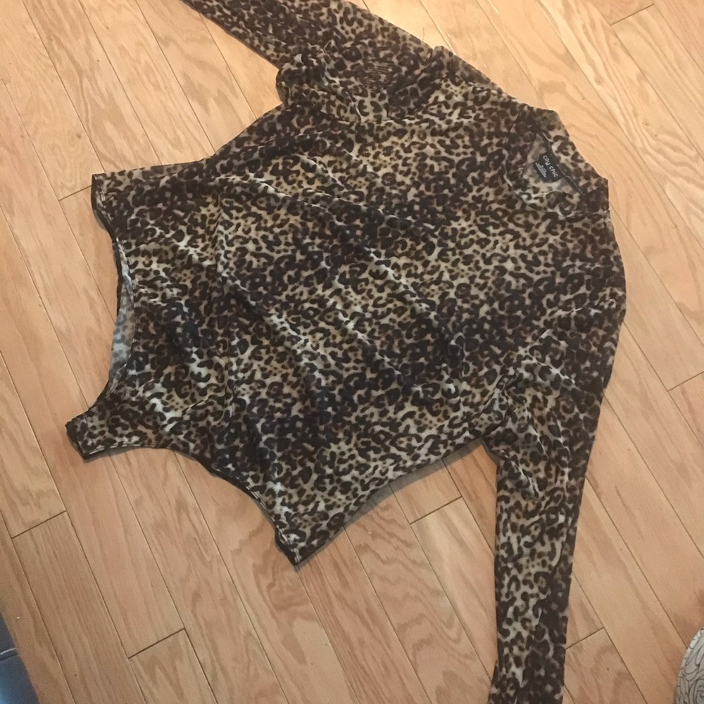 City Chic Bodysuit Leopard size 22W NEW